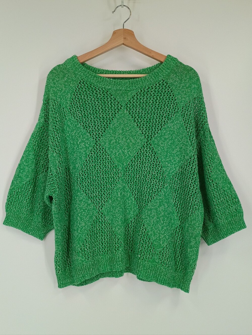 Hudson North Diamond Knit Short Sleeve Sweater